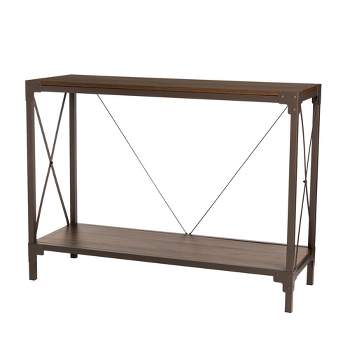 Modern Industry Metal/Wooden Console Table - Glitzhome