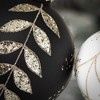 4"H Sullivans Glittered Leaf Ornament - Set of 2  Black Christmas Ornaments - 2 of 2