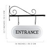AuldHome Wall-Mounted Metal Office Entrance Sign, Farmhouse Enamelware 2-Sided Reception Sign - 3 of 4