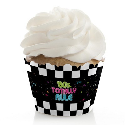 Big Dot of Happiness 80's Retro - Totally 1980s Party Decorations - Party Cupcake Wrappers - Set of 12