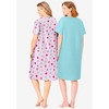 Dreams & Co. 2-Pack Short-Sleeve Sleepshirt - 3 of 4