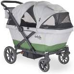 Larktale caravan coupe - Compact 2-Seater Stroller Wagon with Small Fold - Adjustable Canopies Included - Gray/Green