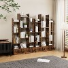 Sapphtopaz Modern Bookshelf with Drawer Bookcase Utility Organizer Shelves Rustic Free Standing Book Shelf for Living Room, Brown - 3 of 4
