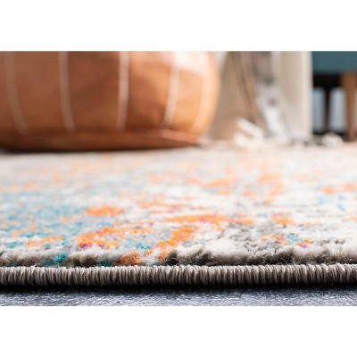 Chic Metro-Mod Grey and Pink Hand-Knotted 8' x 10' Area Rug