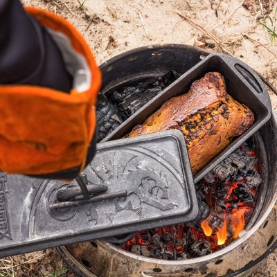 Large Cast Iron Loaf Pan with Lid and Handles