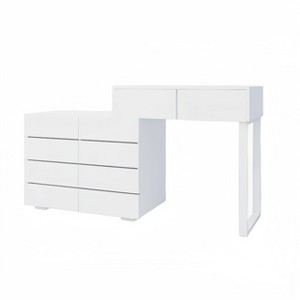 TiramisuBest 55in Long 6 Drawer Dresser with Marbling Worktop, Mordern Storage Cabinet with Metal Leg and Handle with Walnut for Dressers - 1 of 4