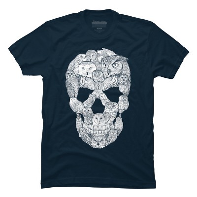 Men's Design By Humans Sketchy Owl Skull By Dinny T-Shirt