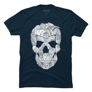 Men's Design By Humans Sketchy Owl Skull By Dinny T-Shirt - 1 of 4