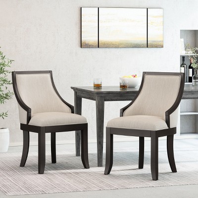 NicBex Retro Mid-Century Style Upholstered Dining Chairs Set of 2 with Curved Legs,Modern Accent Chairs for Dining Room,Living Room