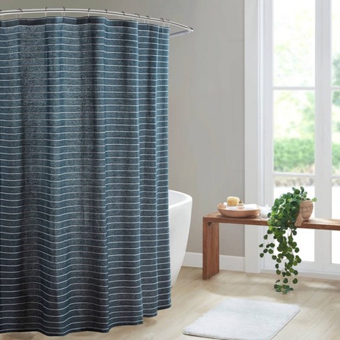 Oren Texture Striped 100 Recycled Fiber Antimicrobial Woven Shower Curtain Clean Spaces Target