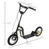 Maggift Kick Scooters Youth Scooter Front and Rear Caliper Dual Brakes Inflatable Front Wheel Ride on Toy for Age 5+, Black, 47.3"*22.8"*33.5" - 3 of 4