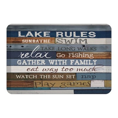 Laural Home Lake Rules 20" x 30" Anti-Fatigue Kitchen Mat