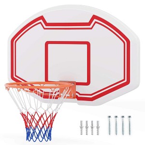 Costway Large Wall Mounted Basketball Hoop with 36" x 24" Shatter-proof Backboard or Kids - 1 of 4
