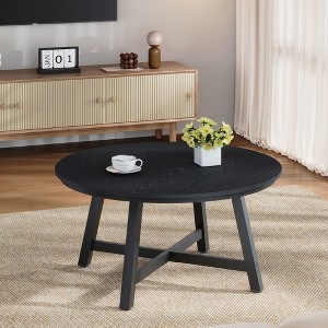 Garvee Round Coffee Table 36" Center Table, Circle Coffee Table Industrial Center Tables with Adjustable Feet - 1 of 4