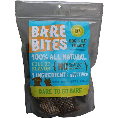 Bare Bites All Natural Dehydrated Beef Liver Dog Cat Treats (1 pound)