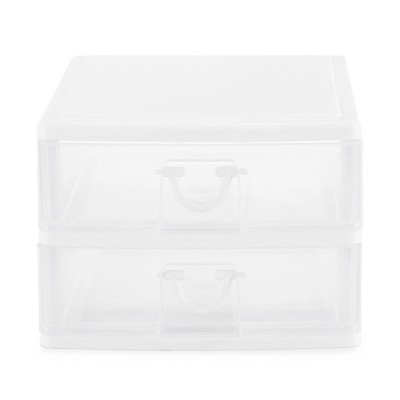 Gracious Living Clear Mini Drawer Desk and Office Organizer for Storing Cosmetics, Arts, Crafts, and Stationery Items