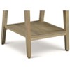Vynxaria Mid-Century Modern Square End Table - Light Brown Natural Finish, Solid Wood Herringbone/Chevron Top, Bottom Shelf - 3 of 4