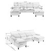 U Shaped Modular Sectional Sofa Couch, Corner Sofa With 4Pcs Waist Pillows, Terrycloth Fabric Sofa, Upholstered 4 Seater Couch-Cuddlewood - 4 of 4