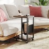 Tangkula 2-tier Side Table C-shaped Bedside Table with Storage Pocket Lockable Casters - 3 of 4