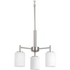 Progress Lighting Replay 3-Light Chandelier, Brushed Nickel, White Glass Shades - 2 of 3