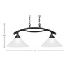 Toltec Lighting Bow 2 - Light Island Pendant Light in  Black Copper with 12" Italian Bubble Shade - 2 of 2