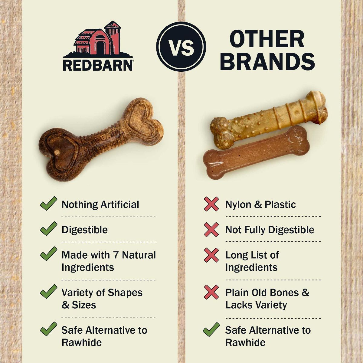 Redbarn Natural Dur-A-Bulls Hickory Flavor Large Dog Chew Treats - thumbnail 4