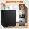 5/7 Drawers Storage Cabinet Dressers with Wheels Mobile Organizer Drawers for Office, Bedroom, Living Room-Black and White-The Pop Home - 4 of 4