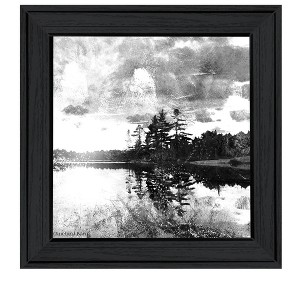 HomeRoots Lakeside Pines Black Framed Print Wall Art - 1 of 4