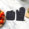 Unique Bargains Oven Mitts and Pot Holder Mustache Print Polyester Closed Cell Foam Black - 4 of 4