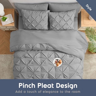 Gray Queen Reversible Microfiber Bed in a Bag Set
