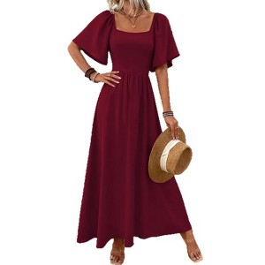 white christmas dresses PRETTYGARDEN Women's Summer Maxi Dress Casual Wrap Floral Boho Short S main image 1