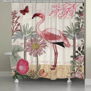 Laural Home Botanical Flamingo Shower Curtain - 1 of 1