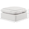 Meridian Furniture,Indulge Linen Textured Fabric Ottoman - 4 of 4