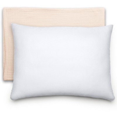 Toddler Pillow with Muslin Pillowcase, 13"x18", Kids Pillow for Sleeping by Comfy Cubs - 1 Pack