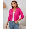 Clearlove Women's 3/4 Sleeve Open Front Cropped Cardigan Sweater Lightweight Knit Short Shrugs - 2 of 4