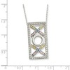 Black Bow Jewelry Rhodium Plated Sterling Silver & CZ, Love & Kisses Necklace, 18 Inch - 2 of 4