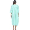Casual Nights Women's Zip Front Woven House Dress 3/4 Sleeves Housecoat Long Duster Lounger - 4 of 4