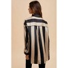 Women's Striped Dropped Shoulder Button Down Shirt - AnnieWear - 2 of 2