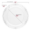 Smarty Had A Party Clear w/ Silver Vintage Rim Plastic Dinnerware Set - 120 Sets - 3 of 4