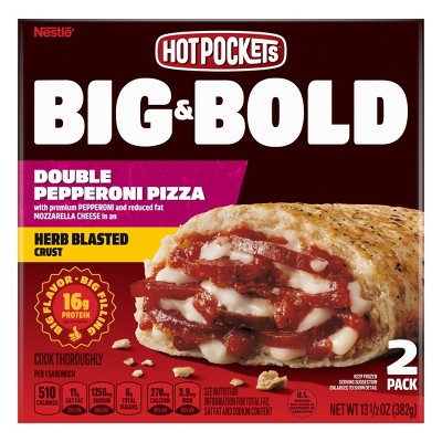 Hot Pockets Frozen Big & Bold Double Pepperoni Pizza - 13.5oz