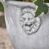 Okak Modern Magnesium Oxide Plant Pots with Lion Head Relief, Flower Pots with Square Base, Planters for Flowers, Herbs, Succulents, Antique White - 3 of 4