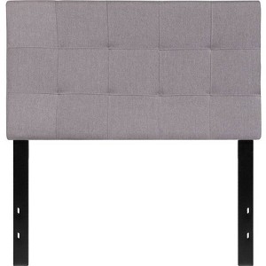 Twin Quilted Tufted Upholstered Headboard Light Gray - Riverstone Furniture