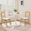 Tangkula Folding Dining Chairs Set of 4 w/Linen Padded Seat & Rattan Backrest for Kitchen - 3 of 4