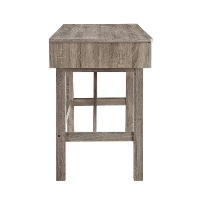 Modern Rustic Gray 52'' Wood Desk with Dual Storage Drawers