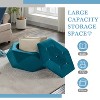 KTMBDW Hexagonal Storage Ottoman, Modern Tufted Fabric Circle Coffee Table, Upholstered Ottoman with Removable Top for Living Room, Bedroom - 4 of 4