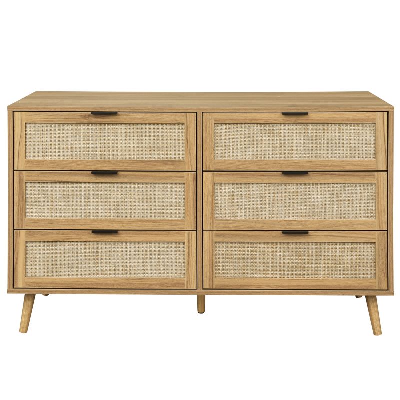 46.66" 6-Drawer Rattan Storage Cabinet for Living Room and Bedroom - ModernLuxe, 5 of 11