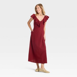Women's Ruffle Sleeve Maxi A-Line Dress - Universal Thread™ - 1 of 3