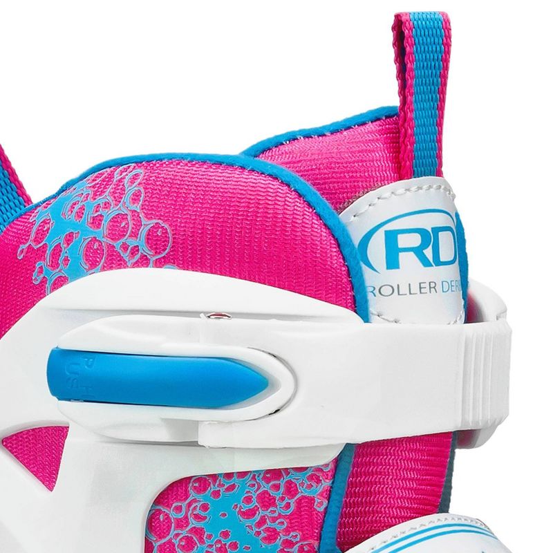 Roller Derby ION 7.2 Girl's Adjustable Inline Skate - White/Mint/Pink, 5 of 7