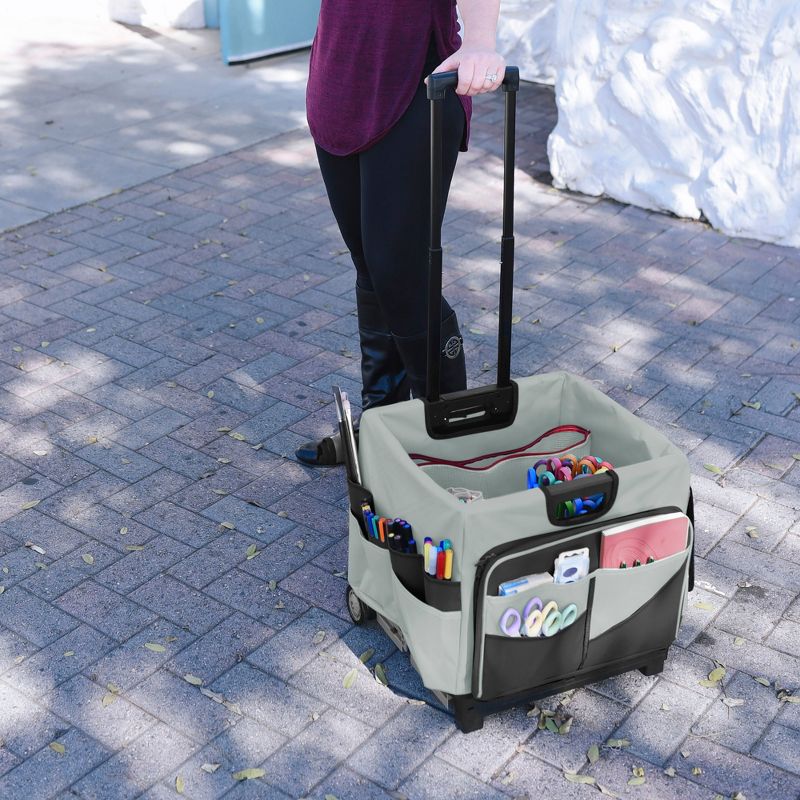 ECR4Kids Universal Rolling Cart with Canvas Organizer Bag, Mobile Storage, Black, 5 of 8