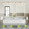 POWLIG 30.71-in 4-Light Nickel Bathroom Light Fixtures Over Mirror Vanity Lighting with Clear Glass Globe Shades - 3 of 4